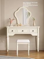 Elegant Cherry Wood Makeup Table with Glass Mirror and Comfort Stool - Stylish Vanity Set for Your Bedroom or Dressing Room hl-4888