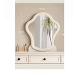 Elegant Cherry Wood Makeup Table with Glass Mirror and Comfort Stool - Stylish Vanity Set for Your Bedroom or Dressing Room hl-4888