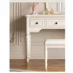 Elegant Cherry Wood Makeup Table with Glass Mirror and Comfort Stool - Stylish Vanity Set for Your Bedroom or Dressing Room hl-4888