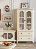 Elegant Cherry Wood and Pine Glass Cabinet Set for Stylish Home Storage hl-4889
