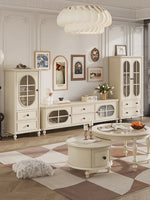 Elegant Cherry Wood and Pine Glass Cabinet Set for Stylish Home Storage hl-4889