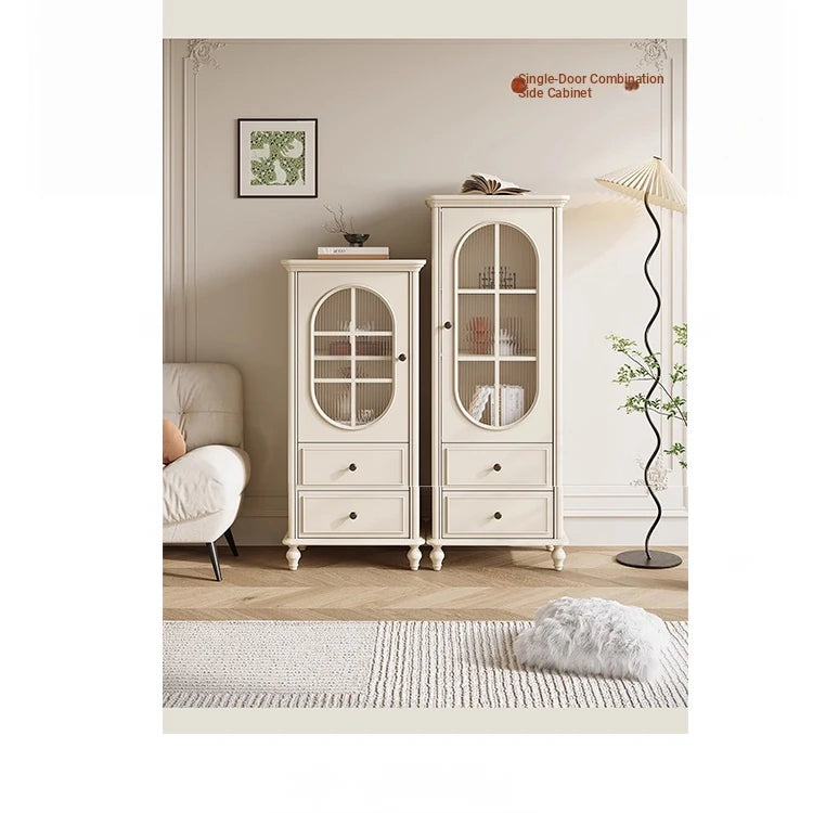 Elegant Cherry Wood and Pine Glass Cabinet Set for Stylish Home Storage hl-4889