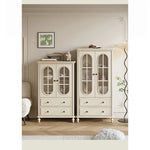 Elegant Cherry Wood and Pine Glass Cabinet Set for Stylish Home Storage hl-4889