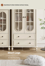Elegant Cherry Wood and Pine Glass Cabinet Set for Stylish Home Storage hl-4889