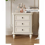 Cherry Wood Pine Bedside Cupboard with 3 Drawers – Elegant Nightstand for Bedroom Storage and Decor hl-4890