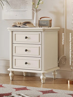 Cherry Wood Pine Bedside Cupboard with 3 Drawers – Elegant Nightstand for Bedroom Storage and Decor hl-4890