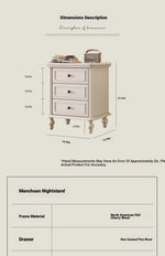 Cherry Wood Pine Bedside Cupboard with 3 Drawers – Elegant Nightstand for Bedroom Storage and Decor hl-4890