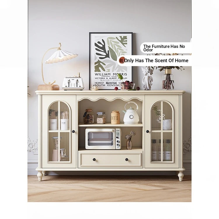 Elegant Cherry Wood Cabinet with Glass Doors – Multi-Layer Board Furniture for Stylish Storage Solutions hl-4893