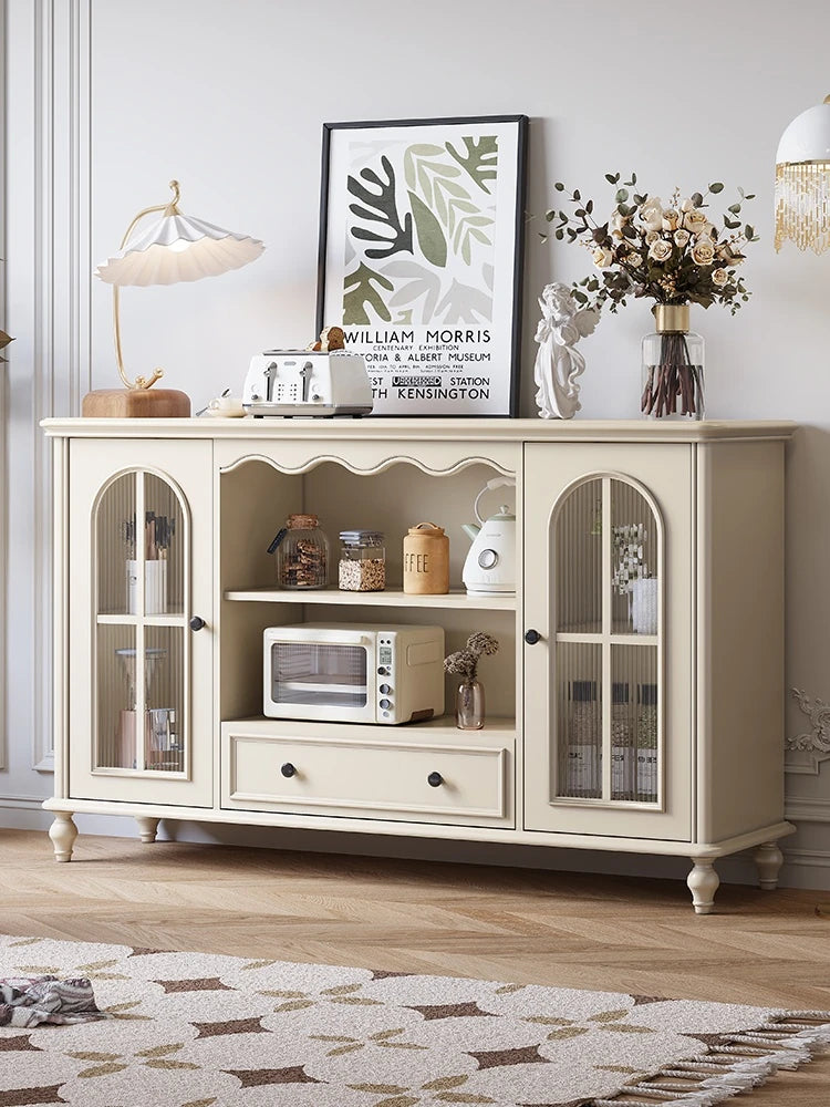 Elegant Cherry Wood Cabinet with Glass Doors – Multi-Layer Board Furniture for Stylish Storage Solutions hl-4893