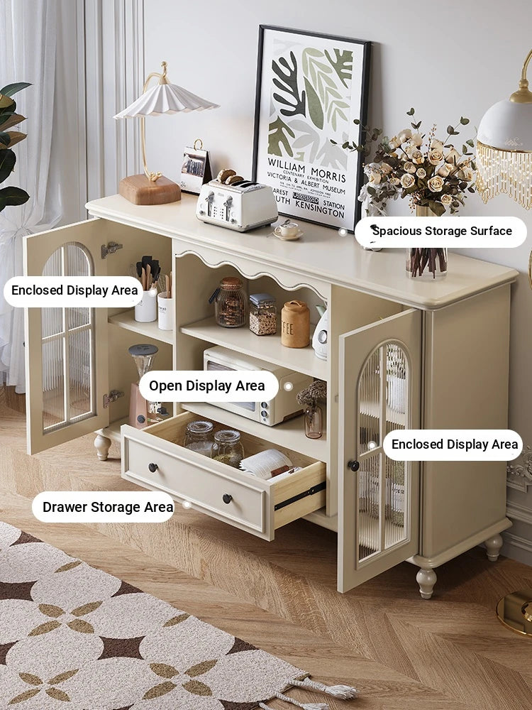 Elegant Cherry Wood Cabinet with Glass Doors – Multi-Layer Board Furniture for Stylish Storage Solutions hl-4893