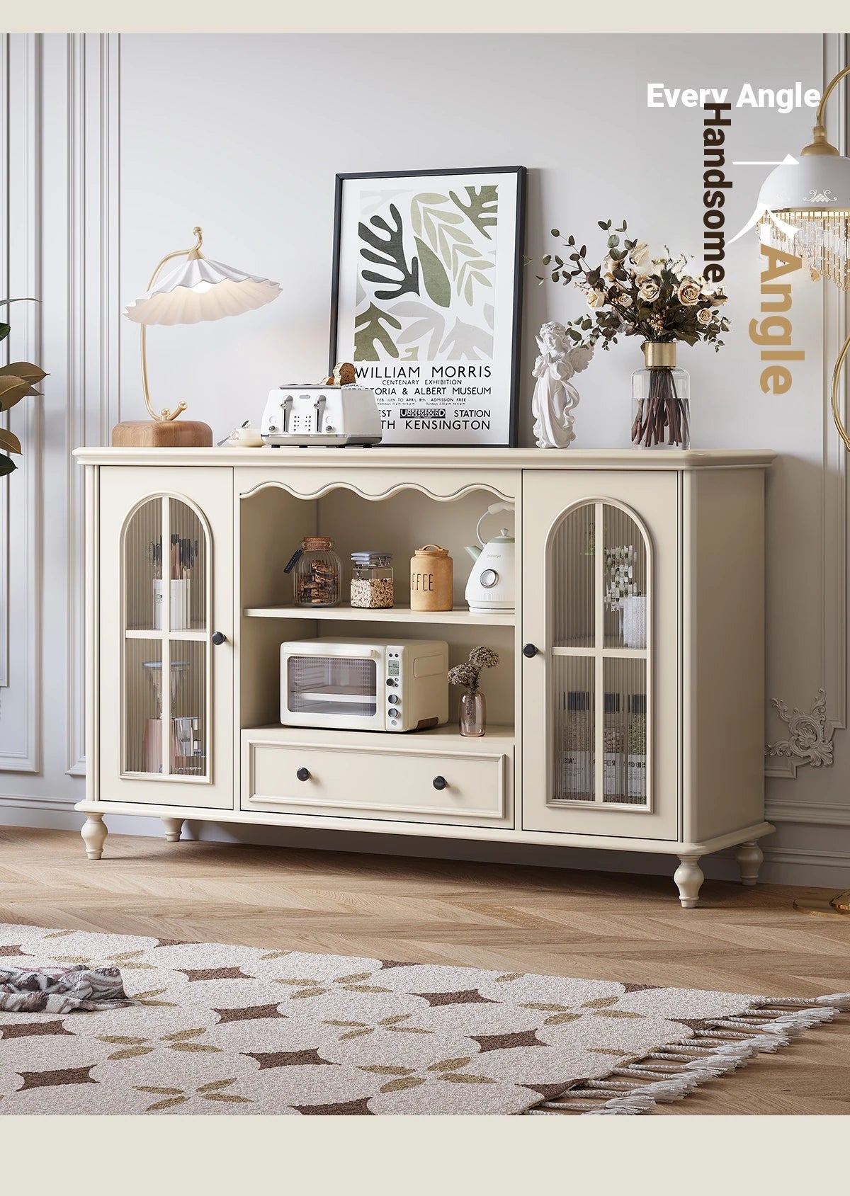 Elegant Cherry Wood Cabinet with Glass Doors – Multi-Layer Board Furniture for Stylish Storage Solutions hl-4893