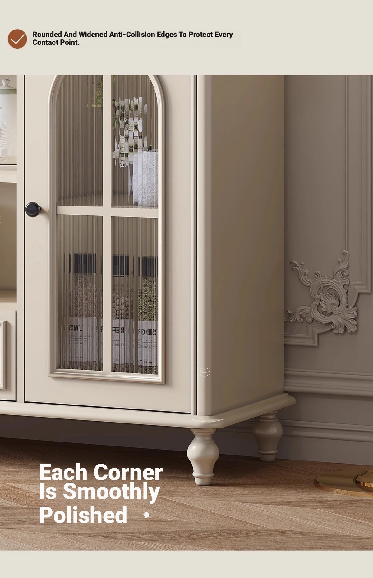 Elegant Cherry Wood Cabinet with Glass Doors – Multi-Layer Board Furniture for Stylish Storage Solutions hl-4893