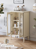 Elegant Cherry Wood Multi-Layer Glass Cabinet – Stylish Storage Solution for Home Décor hl-4894