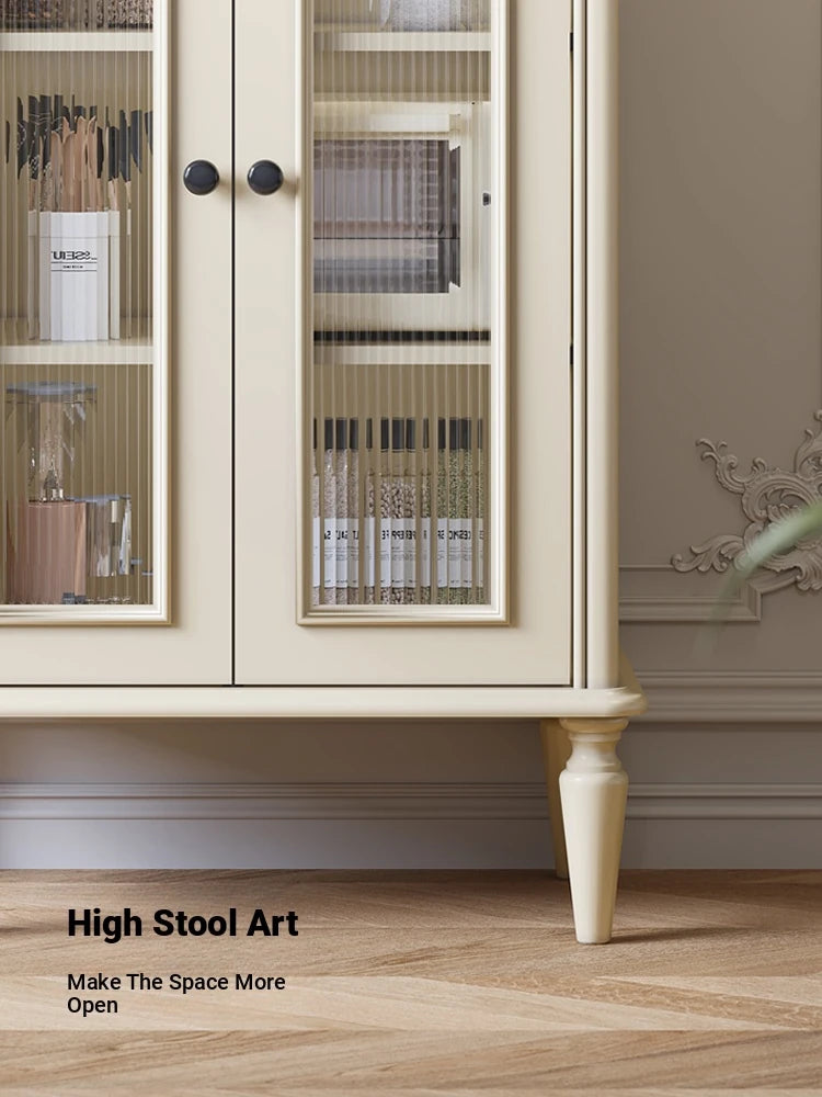 Elegant Cherry Wood Multi-Layer Glass Cabinet – Stylish Storage Solution for Home Décor hl-4894