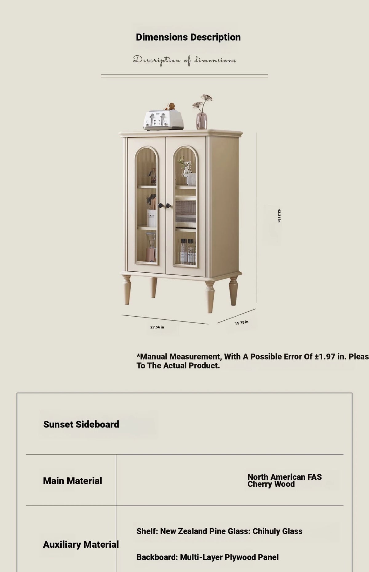 Elegant Cherry Wood Multi-Layer Glass Cabinet – Stylish Storage Solution for Home Décor hl-4894