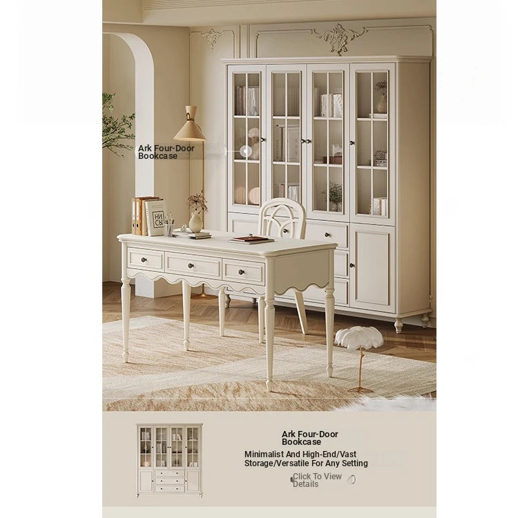 Elegant Cherry Wood Pine Table - Stylish Office and Home Desk for Productive Workspaces hl-4895