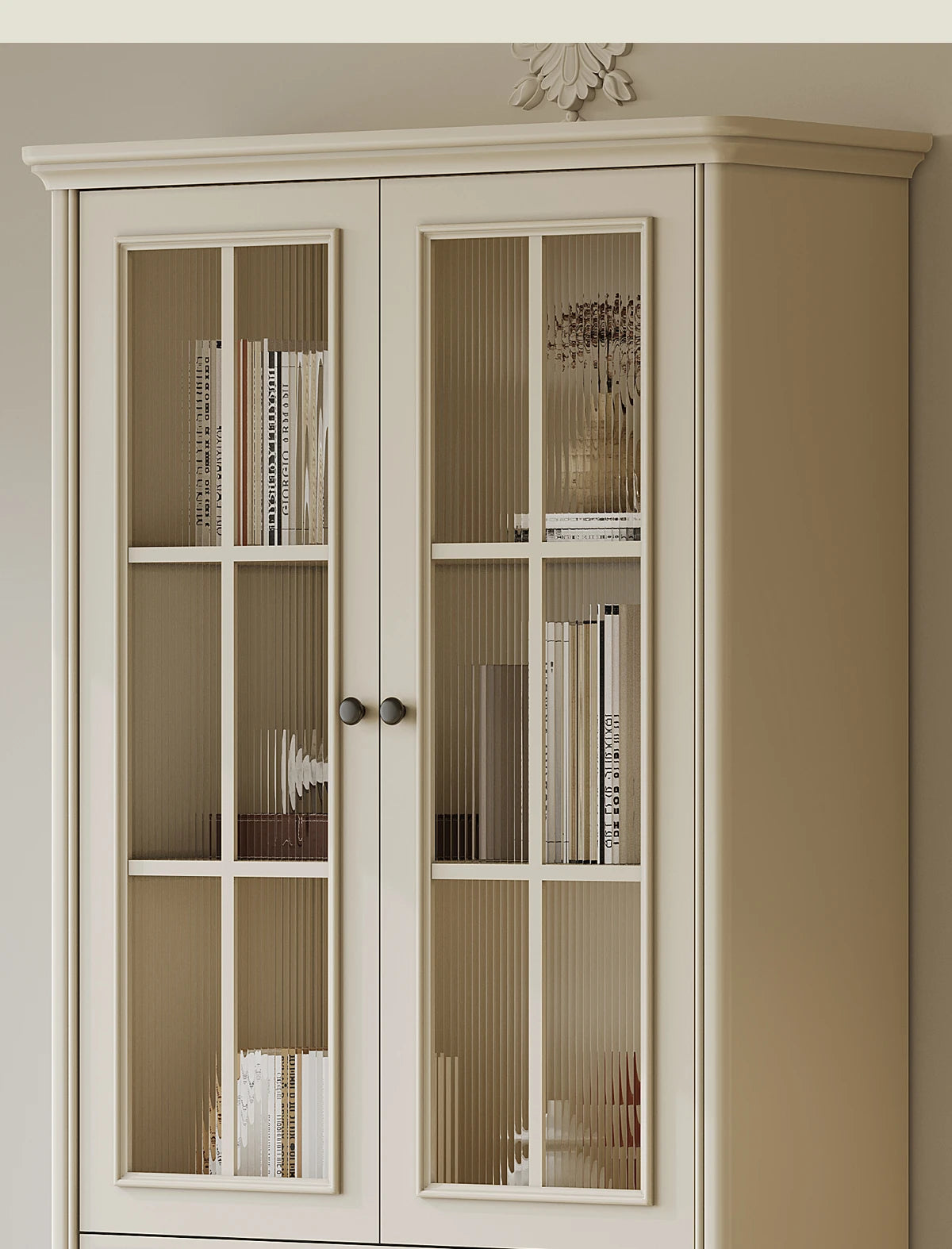 Elegant Cherry Wood Pine Cabinet with Glass Doors and Ample Storage - Perfect for Any Room hl-4897