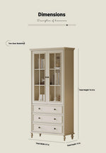 Elegant Cherry Wood Pine Cabinet with Glass Doors and Ample Storage - Perfect for Any Room hl-4897