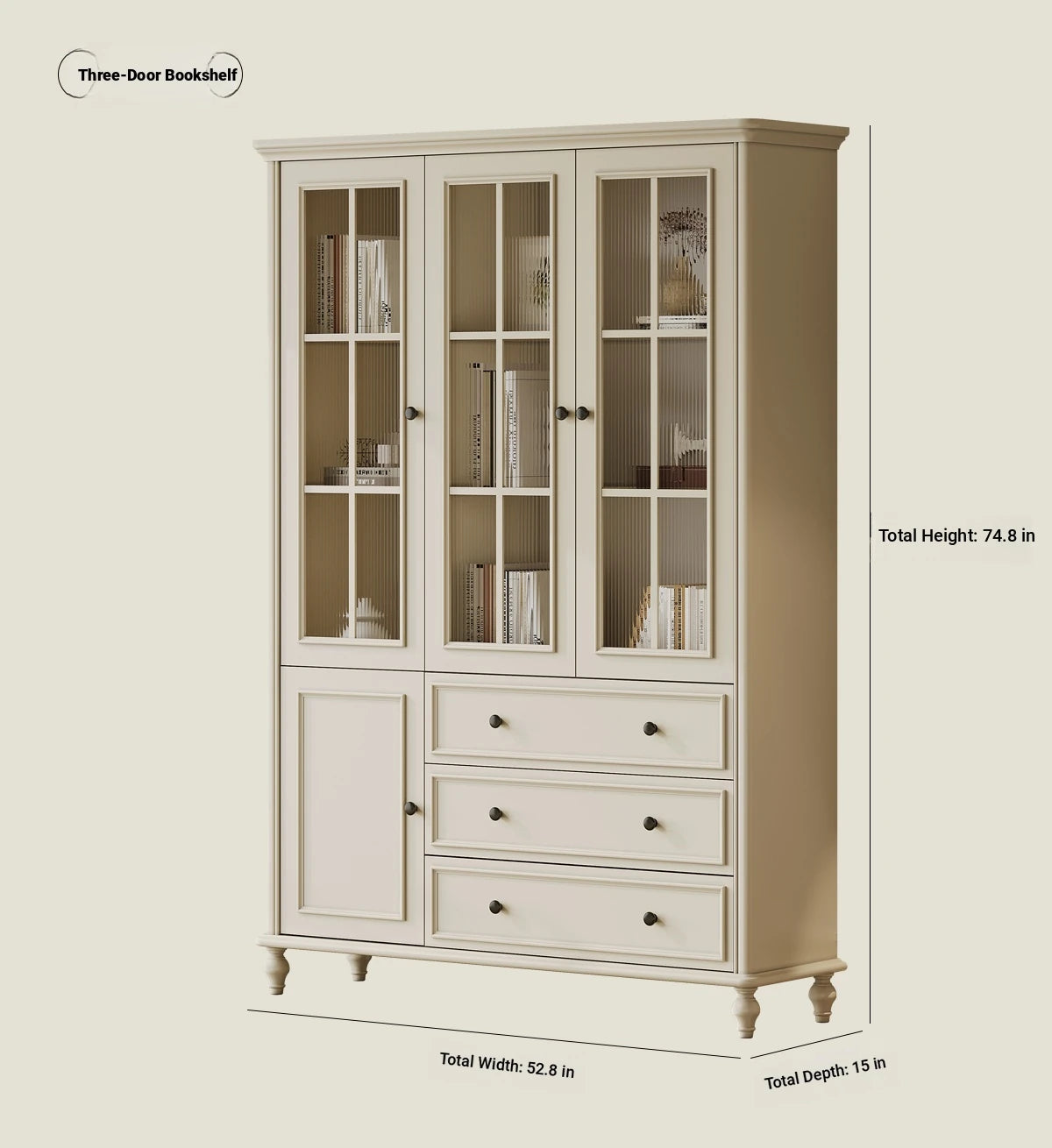 Elegant Cherry Wood Pine Cabinet with Glass Doors and Ample Storage - Perfect for Any Room hl-4897