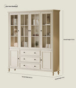 Elegant Cherry Wood Pine Cabinet with Glass Doors and Ample Storage - Perfect for Any Room hl-4897