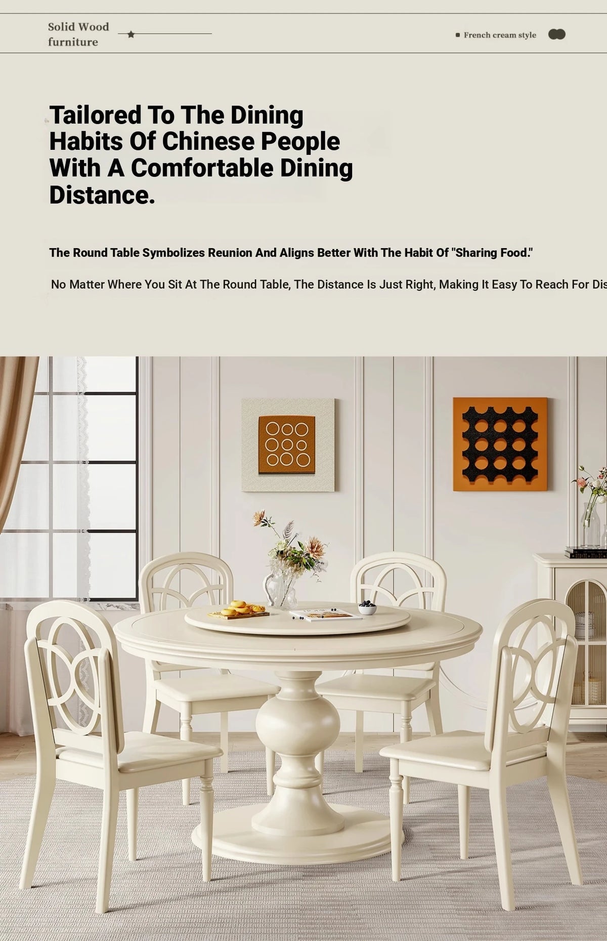 Elegant Cherry Wood Dining Table for Stylish Home Gatherings - Round Design with Classic Charm hl-4898
