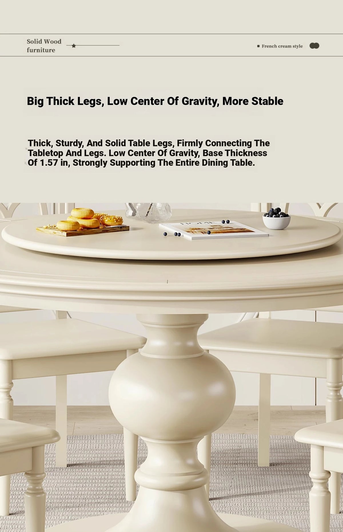 Elegant Cherry Wood Dining Table for Stylish Home Gatherings - Round Design with Classic Charm hl-4898