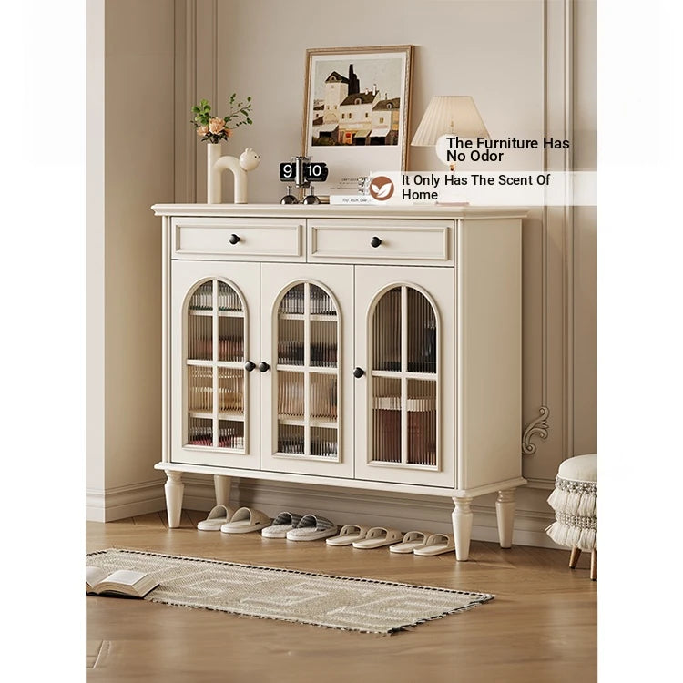 Elegant Cherry Wood Multi-Layer Board Cabinet with Glass Doors – Stylish Storage Solution for Your Home hl-4899