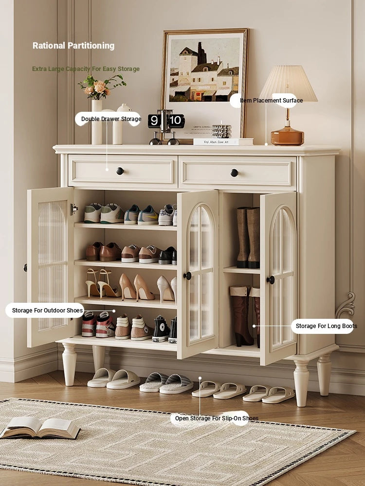 Elegant Cherry Wood Multi-Layer Board Cabinet with Glass Doors – Stylish Storage Solution for Your Home hl-4899