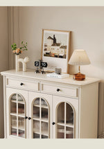 Elegant Cherry Wood Multi-Layer Board Cabinet with Glass Doors – Stylish Storage Solution for Your Home hl-4899