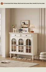 Elegant Cherry Wood Multi-Layer Board Cabinet with Glass Doors – Stylish Storage Solution for Your Home hl-4899