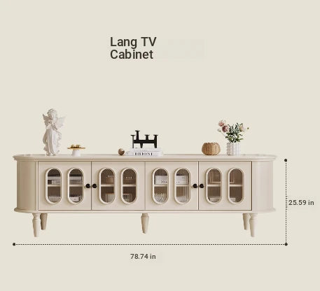 Elegant Cherry Wood TV Cabinet with Glass Doors - Stylish Storage for Your Living Room hl-4900