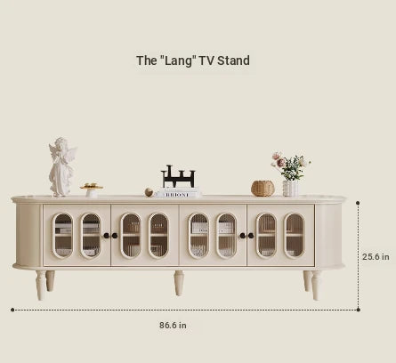 Elegant Cherry Wood TV Cabinet with Glass Doors - Stylish Storage for Your Living Room hl-4900