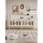 Elegant Cherry Wood TV Cabinet with Glass Doors - Stylish Storage for Your Living Room hl-4900