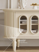 Elegant Cherry Wood TV Cabinet with Glass Doors - Stylish Storage for Your Living Room hl-4900