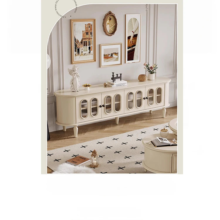 Elegant Cherry Wood TV Cabinet with Glass Doors - Stylish Storage for Your Living Room hl-4900