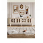 Elegant Cherry Wood TV Cabinet with Glass Doors - Stylish Storage for Your Living Room hl-4900