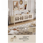 Elegant Cherry Wood TV Cabinet with Glass Doors - Stylish Storage for Your Living Room hl-4900