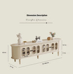 Elegant Cherry Wood TV Cabinet with Glass Doors - Stylish Storage for Your Living Room hl-4900