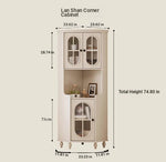 Elegant Cherry Wood & Pine Glass Cabinet - Stylish Home Storage Solutions for Modern Living hl-4904