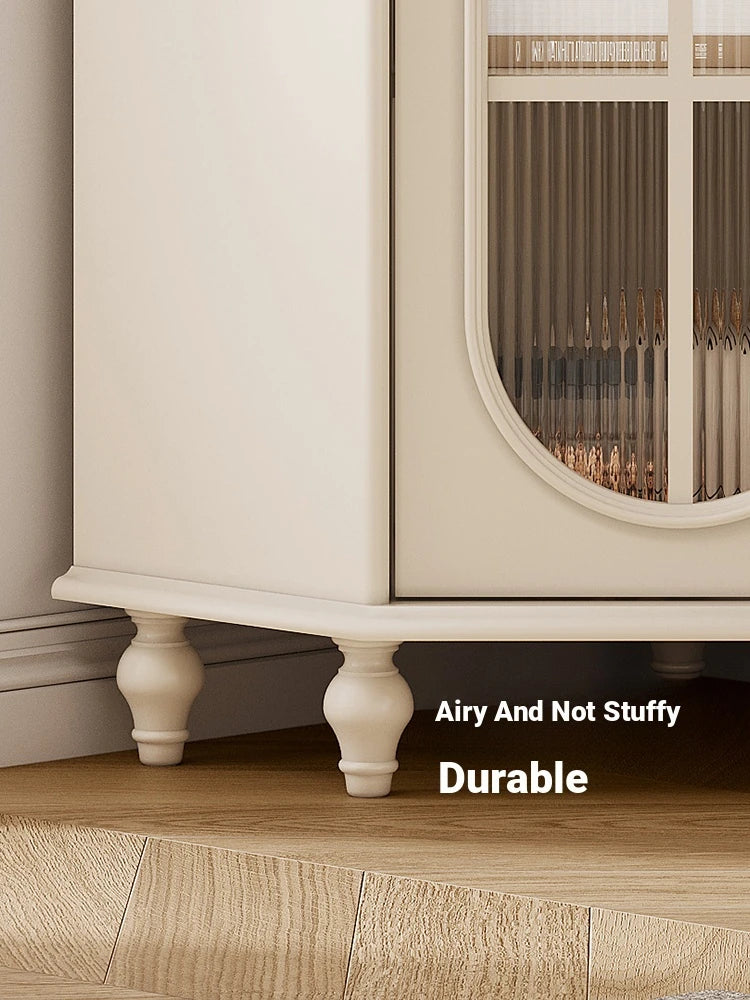 Elegant Cherry Wood & Pine Glass Cabinet - Stylish Home Storage Solutions for Modern Living hl-4904