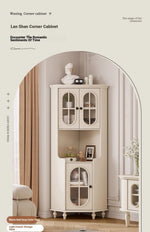 Elegant Cherry Wood & Pine Glass Cabinet - Stylish Home Storage Solutions for Modern Living hl-4904