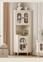 Elegant Cherry Wood & Pine Glass Cabinet - Stylish Home Storage Solutions for Modern Living hl-4904