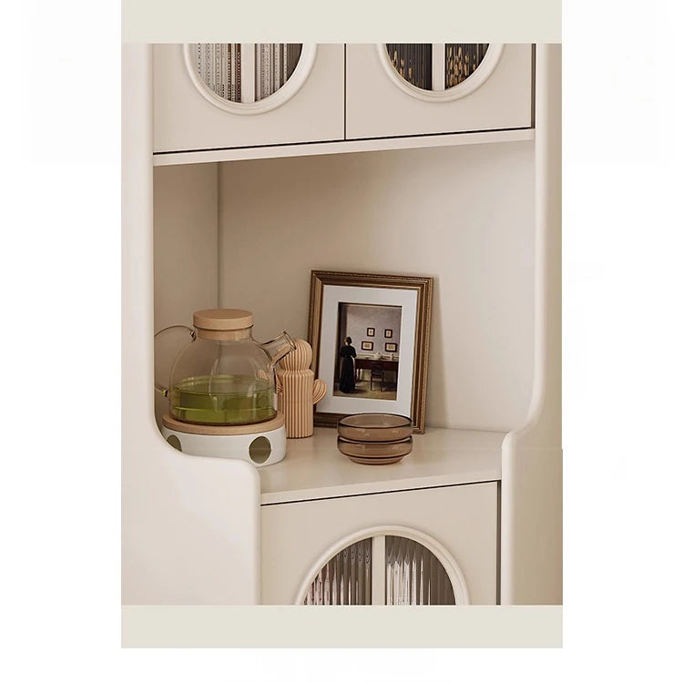 Elegant Cherry Wood & Pine Glass Cabinet - Stylish Home Storage Solutions for Modern Living hl-4904