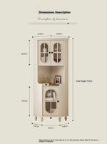 Elegant Cherry Wood & Pine Glass Cabinet - Stylish Home Storage Solutions for Modern Living hl-4904