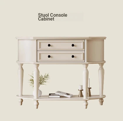 Elegant Cherry Wood Pine Cabinet with Dual Drawers - Stylish Storage Solution for Home Decor hl-4905