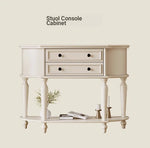 Elegant Cherry Wood Pine Cabinet with Dual Drawers - Stylish Storage Solution for Home Decor hl-4905
