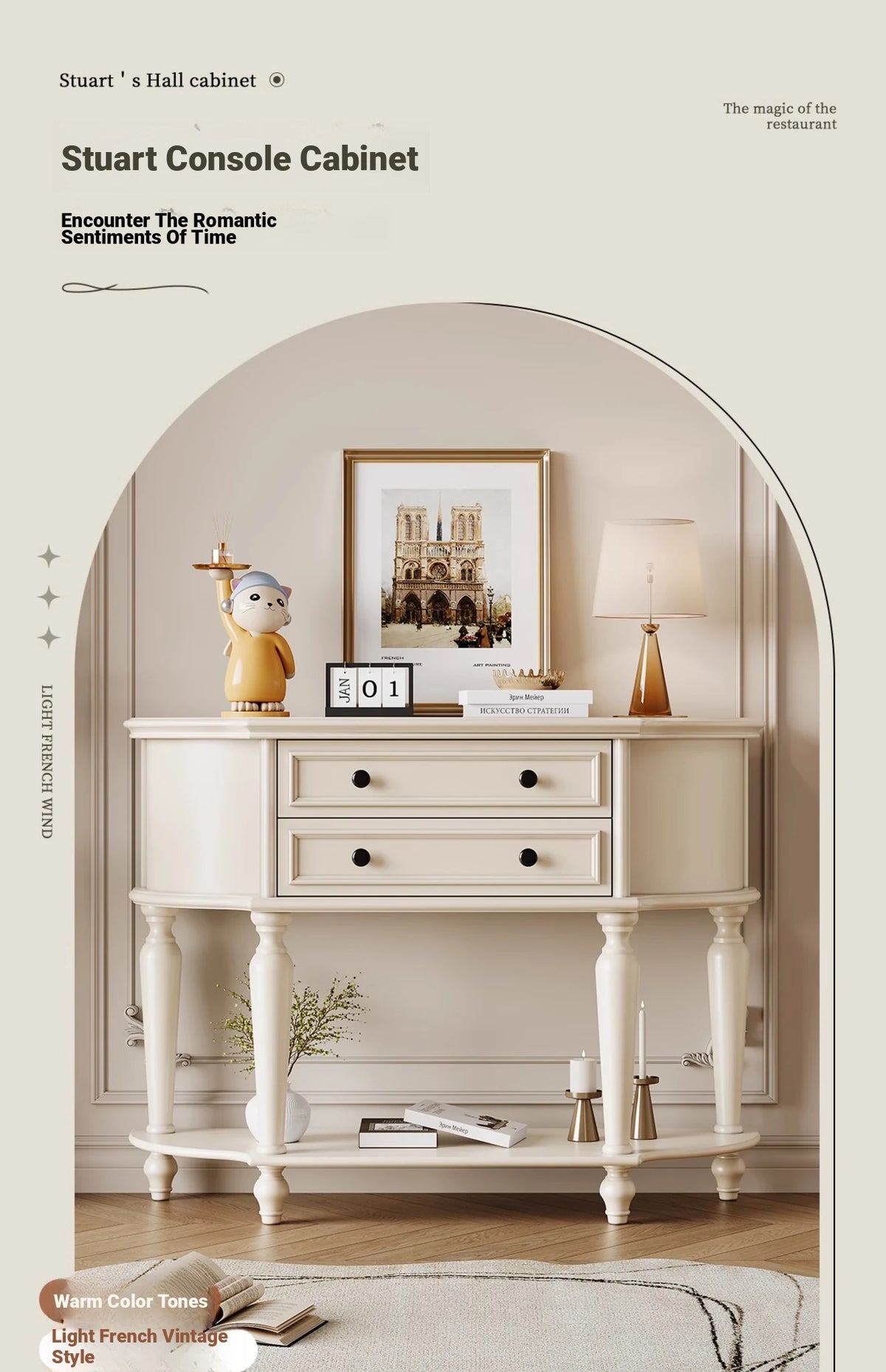 Elegant Cherry Wood Pine Cabinet with Dual Drawers - Stylish Storage Solution for Home Decor hl-4905