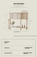 Elegant Cherry Wood Pine Cabinet with Dual Drawers - Stylish Storage Solution for Home Decor hl-4905