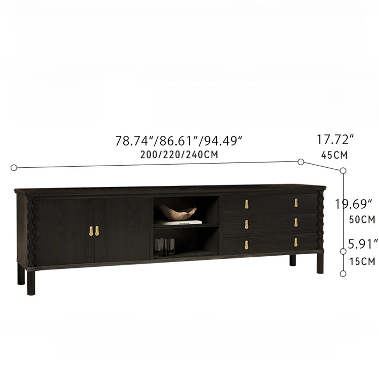 Elegant Ash Wood TV Cabinet with Ample Storage | Modern Home Style hld-4474