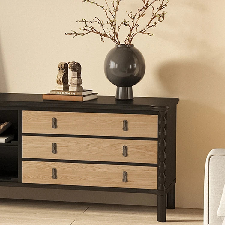 Elegant TV Cabinet in Ash Wood Multi-Layer Board - Modern Home Entertainment Center hld-4475